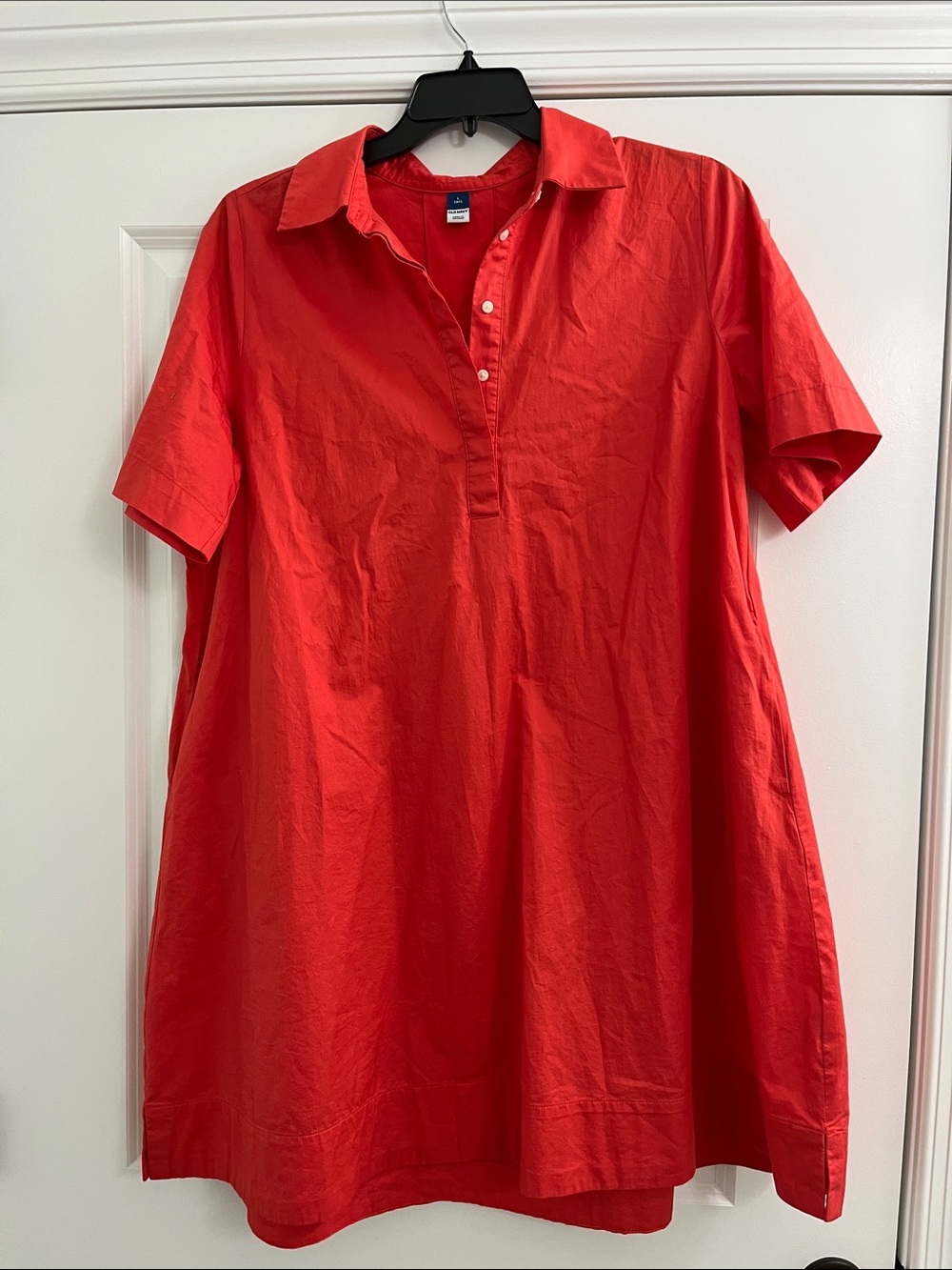 Old Navy Red Short-Sleeve Shirt Dress size Large Tall